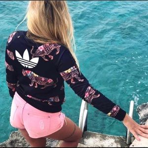 ADIDAS Leopard Hibiscus Tracksuit Top RARE